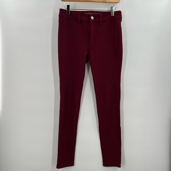 American Eagle Outfitters Pants - American Eagle Super Stretch Maroon Jeggings Size 4